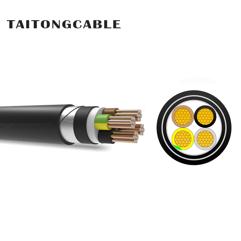 Žemos įtampos 2–5 gyslų vario laidininkas STA šarvuoti XLPE izoliuoti maitinimo kabeliai su PVC apvalkalu